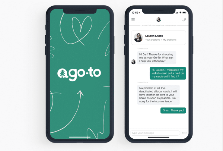 Customers can text a personal banker from the Umpqua Go-To app. Photo courtesy of Umpqua Bank.