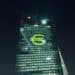 An illuminated euro currency symbol is projected on to the European Central Bank (ECB) headquarters. Photographer: Martin Leissl/Bloomberg Mercury