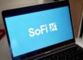 SoFi logo on a laptop screen
