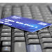 Credit card on computer keyboard