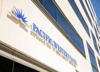 A Pacific Western Bank branch in Encino, California, US, on Saturday, April 22, 2023. PacWest Bancorp is scheduled to release earnings figures on April 25. Photographer: Morgan Lieberman/Bloomberg