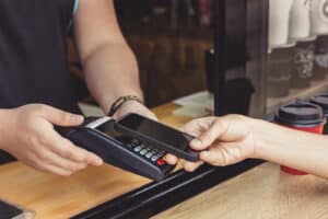 Customer using a digital wallet for payment