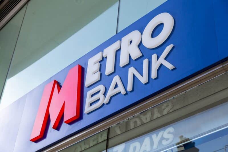 A logo at a Metro Bank Holdings Plc branch in London, UK, on Friday, Oct. 6, 2023. A group of Metro Bank Holdings Plcs bondholders approached the lender on Monday with a £600 million ($730 million) funding offer, according to the Financial Times.