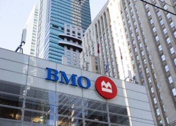 The Bank of Montreal (BMO) headquarters in Toronto, Ontario, Canada, on Wednesday, March 8, 2023. Rising rates are expanding Canadian banks' net interest margin, but a flatter and inverted yield curve limits upside, and a peak may come in 2023. Photographer: Della Rollins/Bloomberg