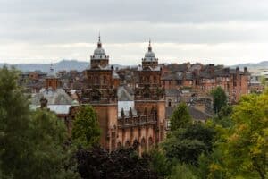 Kelvingrove Museum and apartment buildings in the West End of Glasgow, UK, on Friday, Aug. 18, 2023. Its been almost a decade since Scotland voted to stay in the UK in a referendum, yet the question of whether the Kingdom should remain United still dominates the countrys politics and has been turbocharged since Scots voted strongly against leaving the European Union.