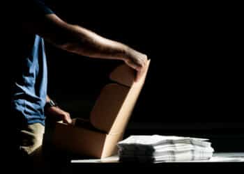 An election worker opens a box to place ballots inside at the Philadelphia City Commissions Office & Elections Warehouse in Philadelphia, Pennsylvania, US, on Tuesday, Nov. 5, 2024. The 2024 presidential campaign was marked by two assassination attempts, a candidate switch, divisive rhetoric and warnings about the fate of democracy. Photographer: Hannah Beier/Bloomberg