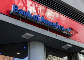 Signage at a Bank of America branch in New York, US, on Wednesday, April 8, 2026. Bank of America Corp. is scheduled to release earnings figures on April 15. Photographer: Michael Nagle/Bloomberg