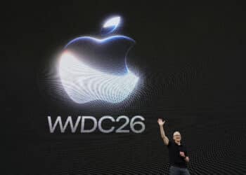 Tim Cook, chief executive officer of Apple Inc., during the Apple Worldwide Developers Conference (WWDC) at Apple Park campus in Cupertino, California, US, on Monday, June 8, 2026. Apple Inc. will unveil a new artificial intelligence strategy on Monday at its annual Worldwide Developers Conference, aiming for redemption two years after its first AI rollout was plagued by subpar technology and delayed features.