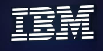 An International Business Machines Corp. (IBM) logo at the Lisbon Web Summit in Lisbon, Portugal, on Tuesday, Nov. 12, 2024. The annual conference gathers key industry figures in technology. Photographer: Zed Jameson/Bloomberg