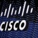 Cisco logo on a wall of lights