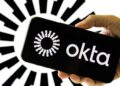 The Okta logo on a phone