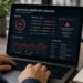 on a laptop screen, behavioral biometrics are analyzed to detect fraud