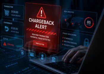 a chargeback alert on a screen
