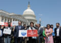 Janet Murguía, president of UnidosUS, speaks during a news conference outside of the US Capitol, on May 20. Photographer: Anna Moneymaker/Getty Images