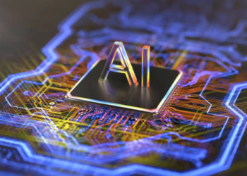 "AI" written in raised letters on a computer chip