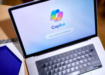 The Copilot application open on the screen of a laptop computer