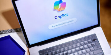 The Copilot application open on the screen of a laptop computer